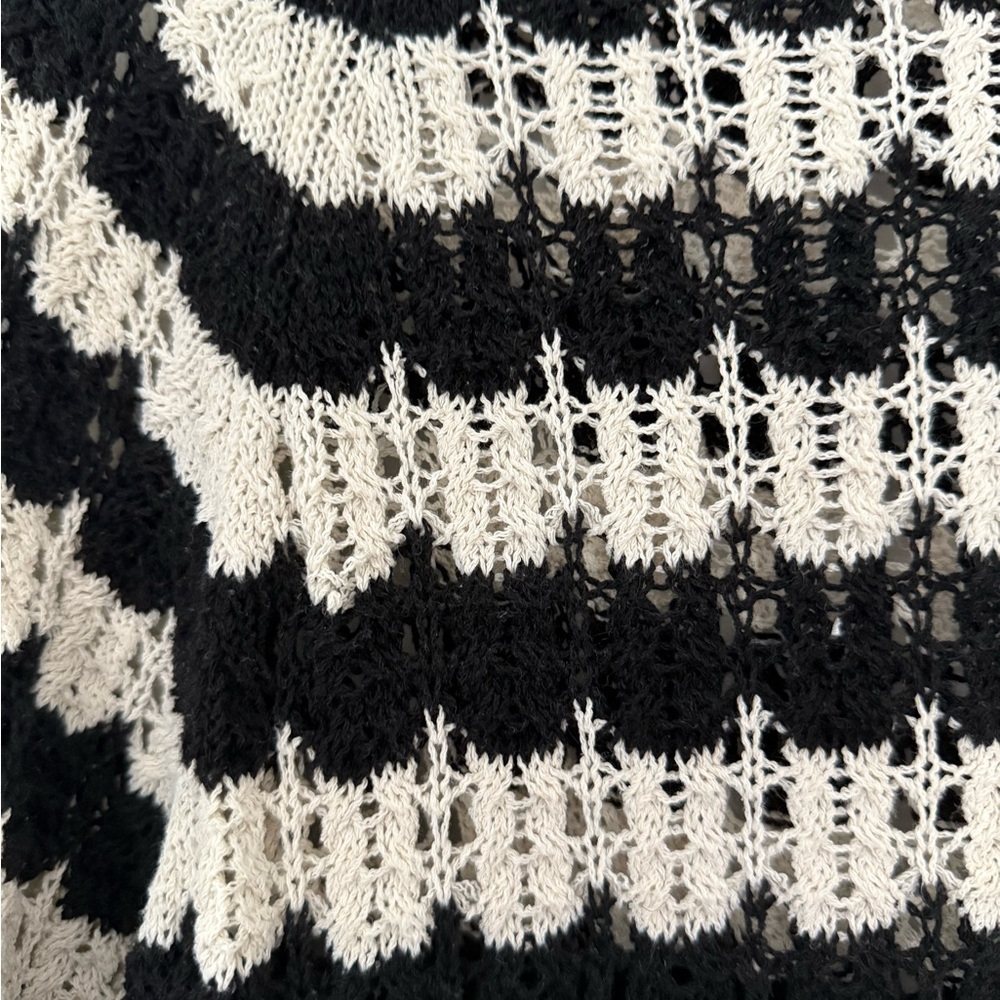 Zara Striped Black and White Knit Dress - Picture 6 of 7